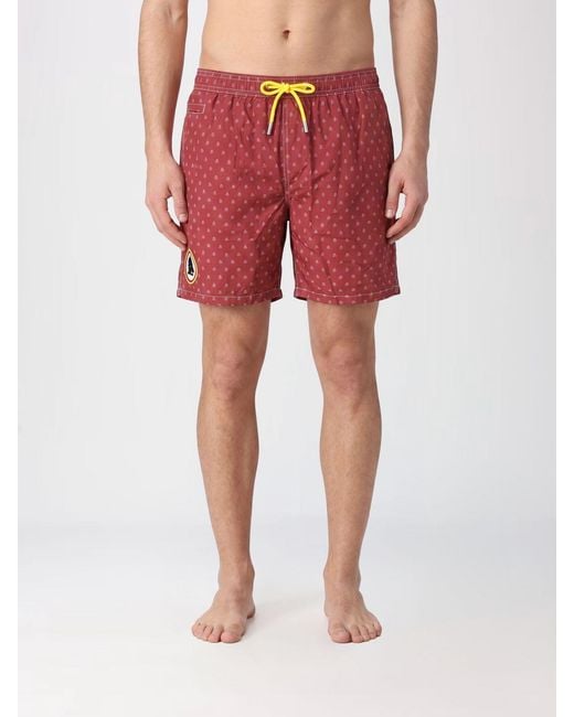 Mc2 Saint Barth Red Printed Boxer Swim Trunks for men
