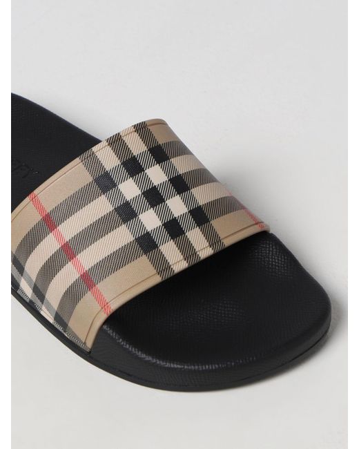 Sandales plates Burberry en coloris Neutre | Lyst