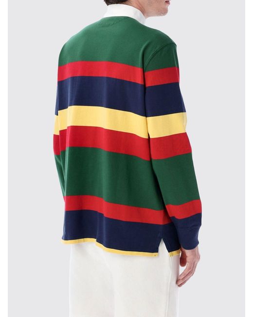 Polo Ralph Lauren Green Long-Sleeve Piqué Cotton Polo Shirt for men