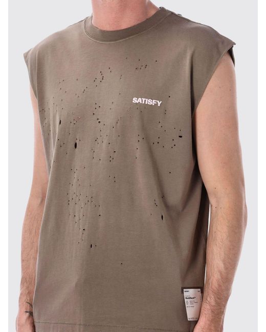 Satisfy Brown Polyester Logo Tank Top for men