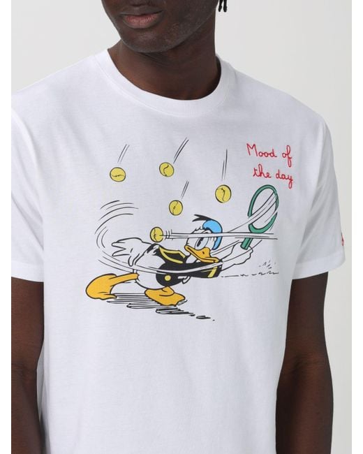 T-shirt in cotone con stampa di Mc2 Saint Barth in White da Uomo