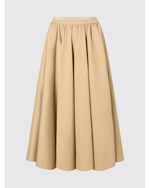 Patou Natural Pleated Cotton Skirt