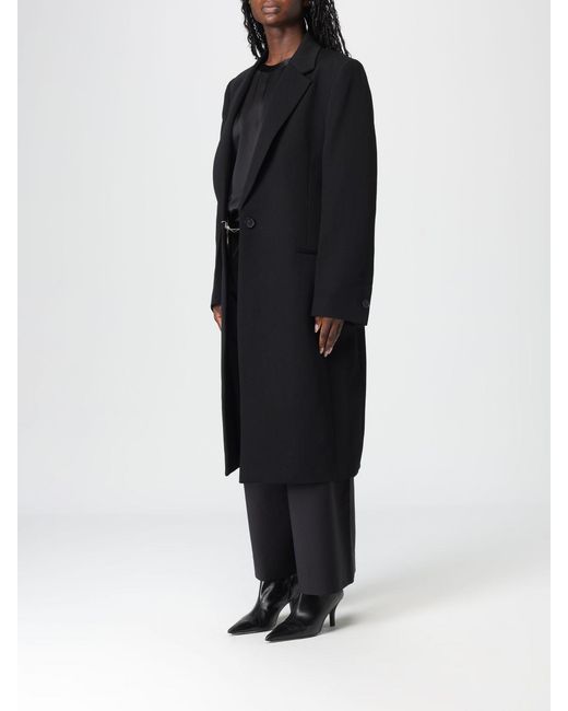 Totême Black Tailored Wool Blend Coat