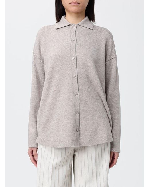 Max Mara Gray Wool And Cashmere Polo Shirt