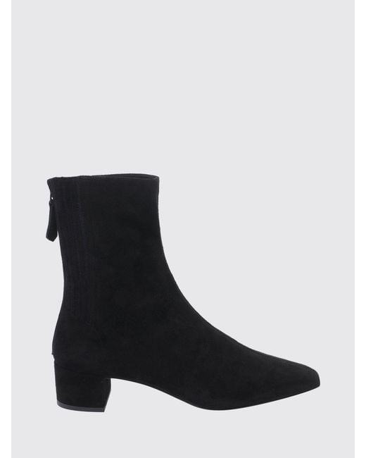 Aquazzura Black Saint Honorè Suede Ankle Boots With Square Toe
