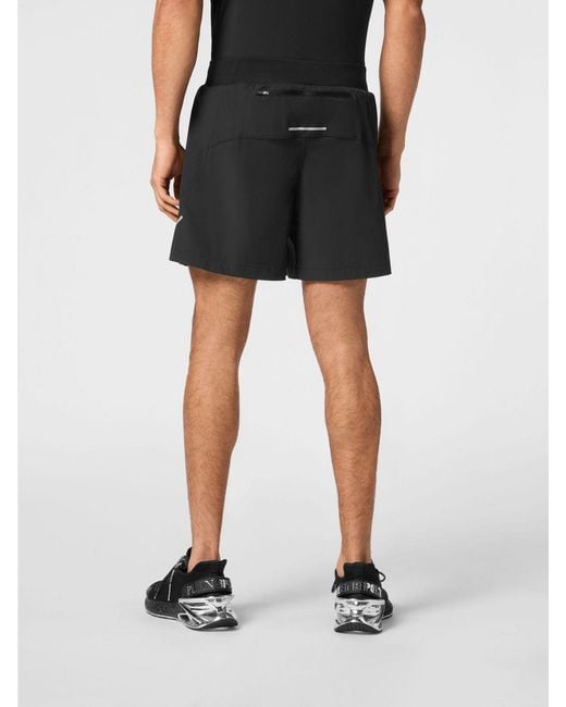 Philipp Plein Black Technical Fabric Shorts for men