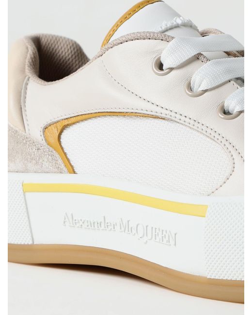 Sneakers in pelle e tessuto di Alexander McQueen in White da Uomo