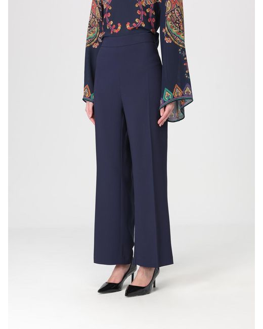 Etro Blue Flared Viscose Trousers