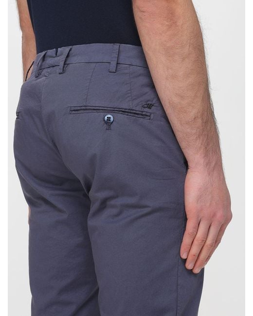 Mason's Blue Cotton Stretch Chino Trousers for men