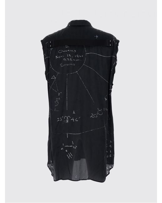 Rick Owens Black Relaxed Fit Sleeveless Shirt With Graphic Print for men