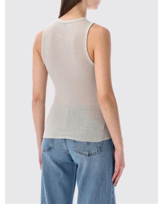 James Perse Blue Slim Fit Off-The-Shoulder Cotton And Cashmere Top