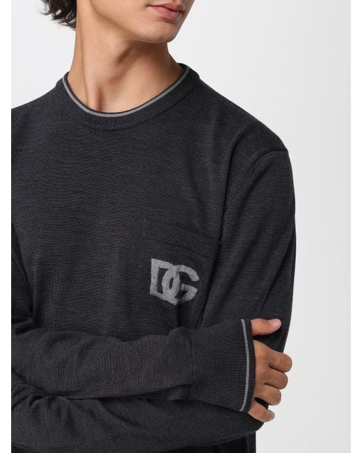 Dolce & Gabbana Blue Dolce &Amp Gabbana Dg Virgin Wool Crew Neck Sweater for men