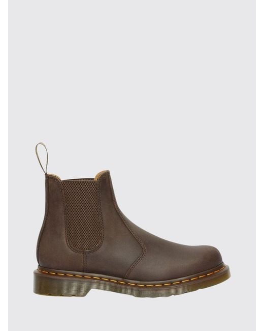 Dr. Martens Brown 2976 Leather Chelsea Boots With Goodyear Welt Sole And Rear Pull Tab for men