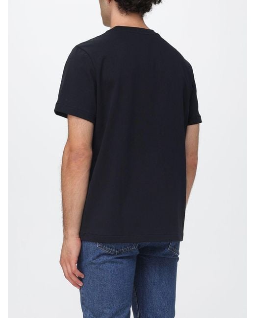 A.P.C. Black Contrasting Printed Logo Short-Sleeved Cotton T-Shirt for men