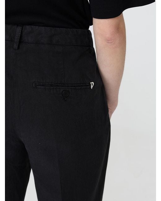 Dondup Black Cotton Blend Cropped Fit Trousers