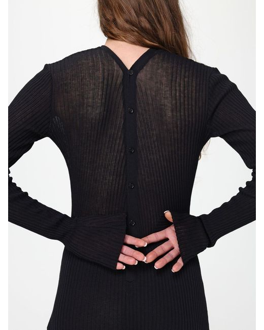 Mugler Black Knit Bodysuit