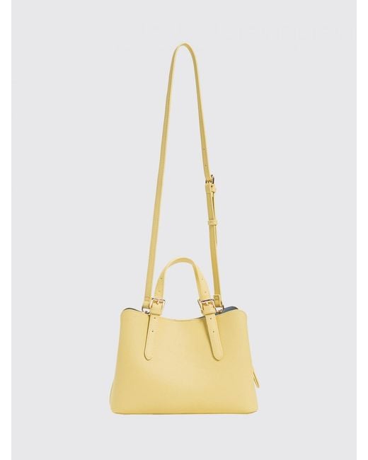Twinset Yellow Grained Synthetic Leather Bag