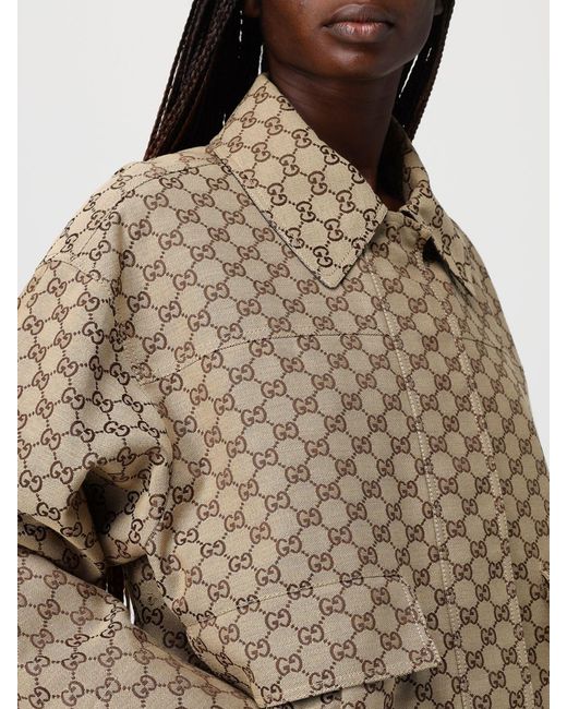 Gucci Brown Gg Supreme Cotton Bomber Jacket
