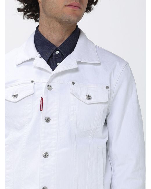 DSquared² White Denim Jacket for men