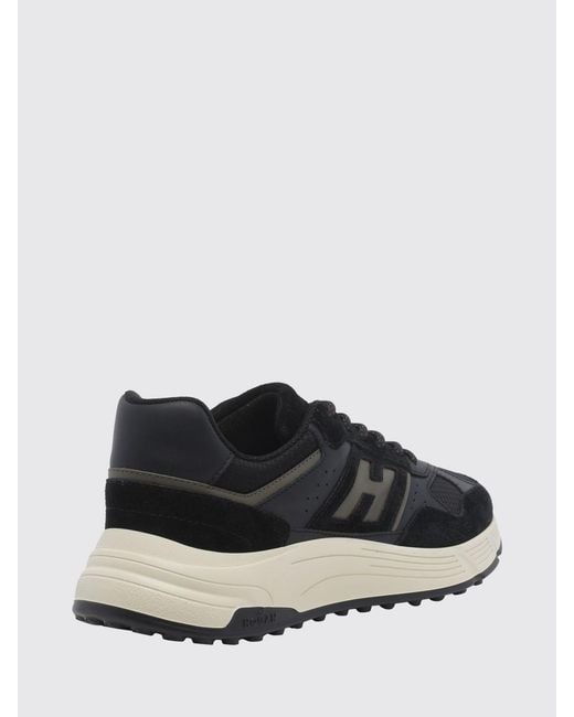 Hogan Black Hyperlight Leather And Nylon Sneakers With Chunky Sole for men