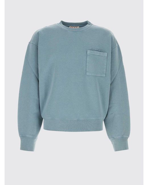 Marni Blue Cotton Sweatshirt for men