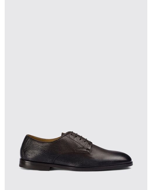 Doucal's White Classic Deer Leather Derby Shoes With Leather And Rubber Sole for men