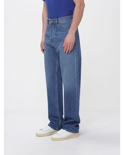 Valentino Blue Cotton Straight Leg Jeans for men