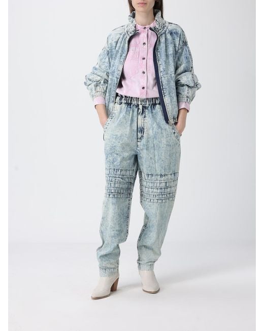 Isabel Marant Blue Bleached Denim Jeans