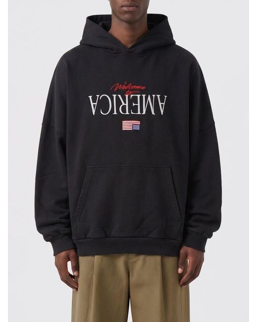 Willy Chavarria Black America Cotton Hoodie for men