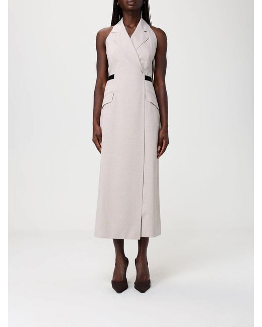Max Mara Natural Cime Cotton And Wool Blend Midi Dress