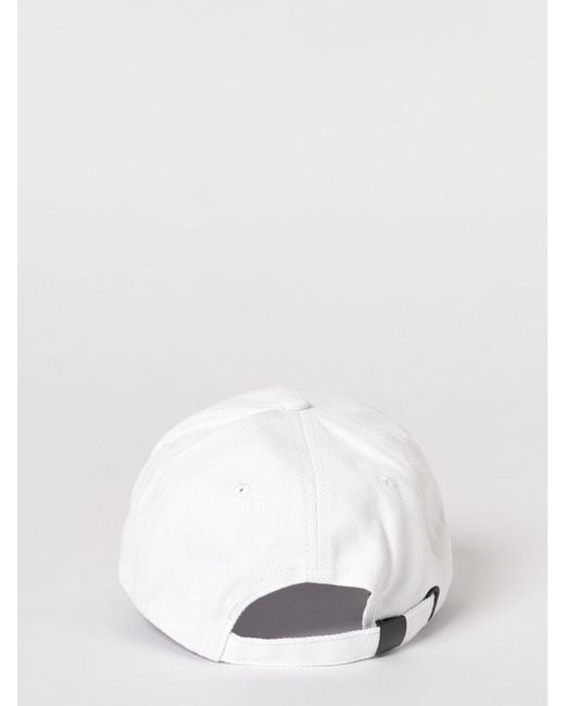 Versace Jeans Couture White Cotton Twill Hat With Logo Print