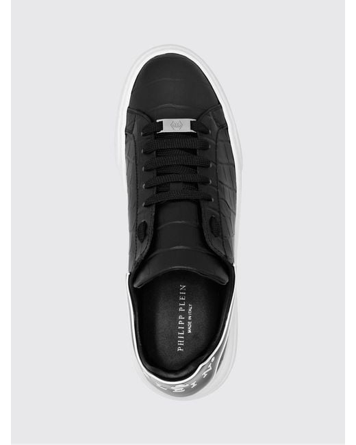 Philipp Plein Black Lace-Up Low-Top Sneakers for men