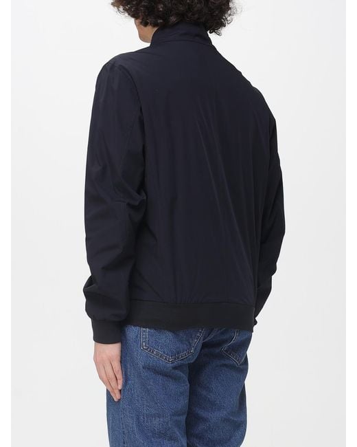 Moorer Blue Polyester Bomber Jacket for men