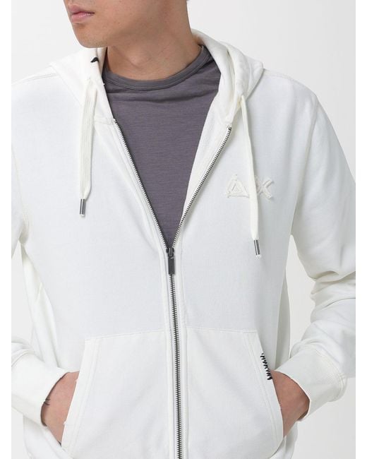 Sudadera Con Capucha Y Cremallera De Algodón Sun 68 de hombre de color White