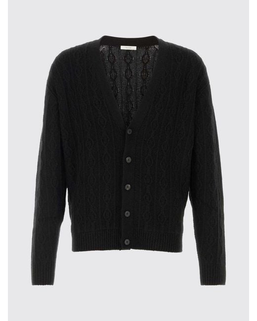 The Row Blue V-Neck Pure Cashmere Cardigan With Button Closure for men