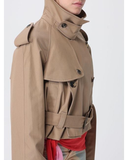 J.W. Anderson White Double-Breasted Cropped Cotton Trench Coat With Belt