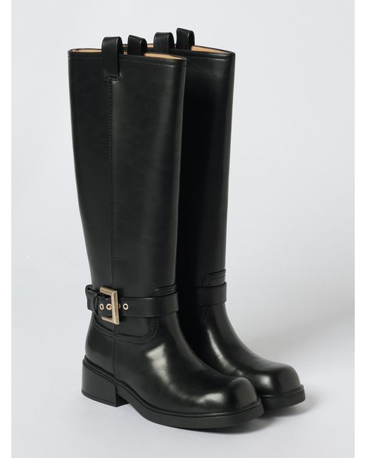 ARMANI EXCHANGE Black Flat Ankle Boots