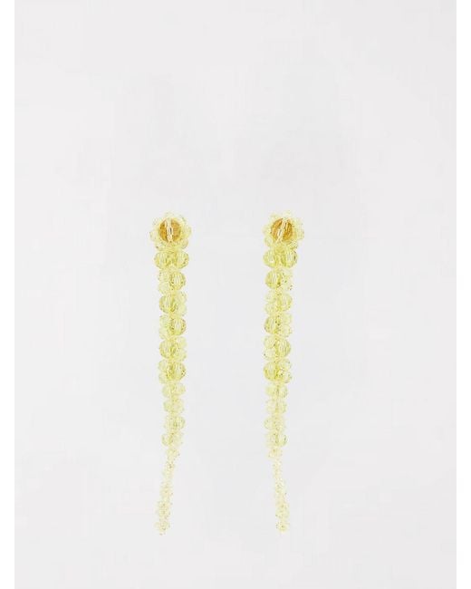 Pendientes Drip De Latón Con Perlas Simone Rocha de color Blue