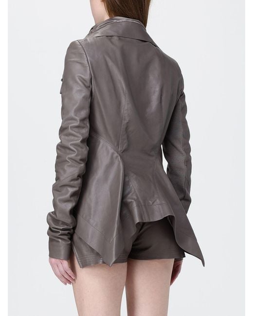 Rick Owens Gray Naska Leather Jacket