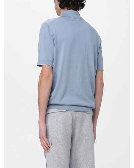 Polo De Punto De Cachemira Brunello Cucinelli de hombre de color Blue