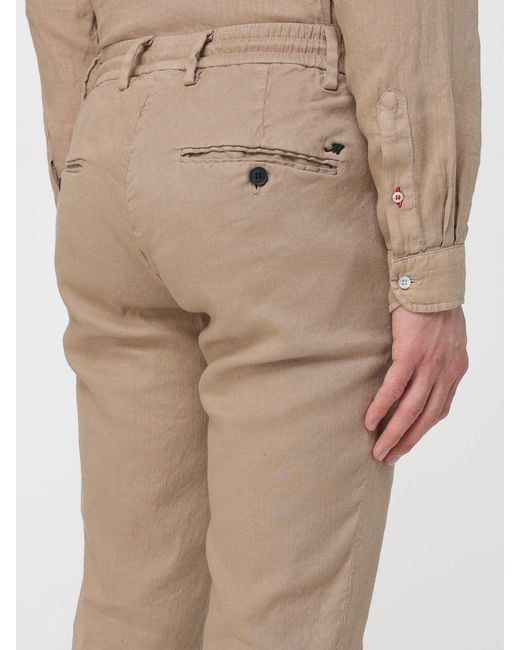 Mason's Natural Linen And Cotton Blend Drawstring Trousers for men