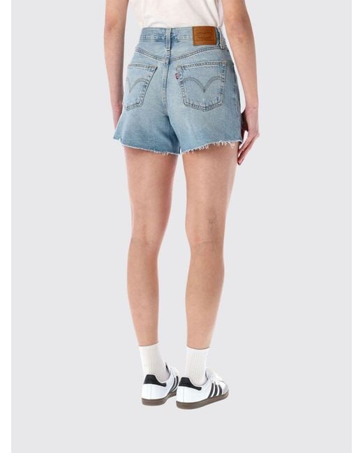 Levi's Blue Cotton Denim Shorts