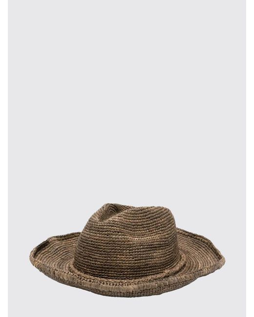 IBELIV Brown Rodeo Crochet Raffia Hat