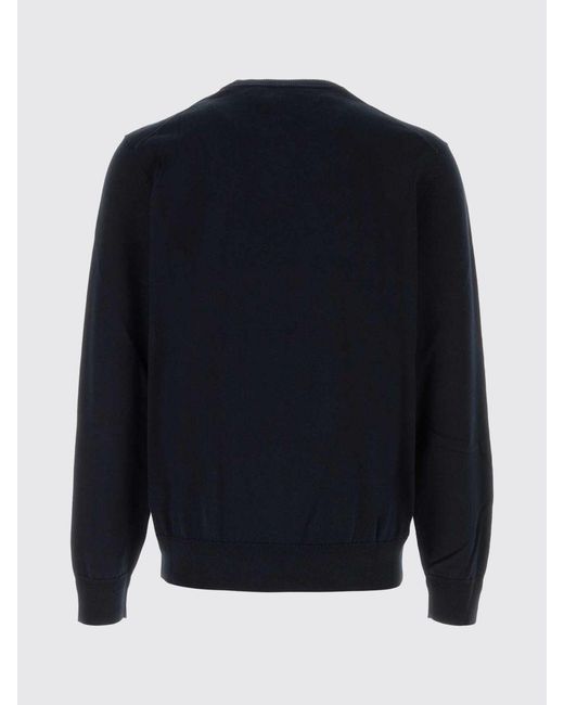 Boss Blue Cotton And Cashmere Crew Neck Sweater for men