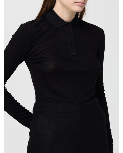 Entire studios Black Tencel Polo Shirt