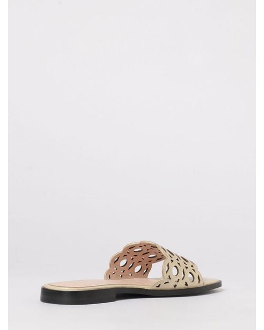Coccinelle White Essential Perforated Leather Slippers