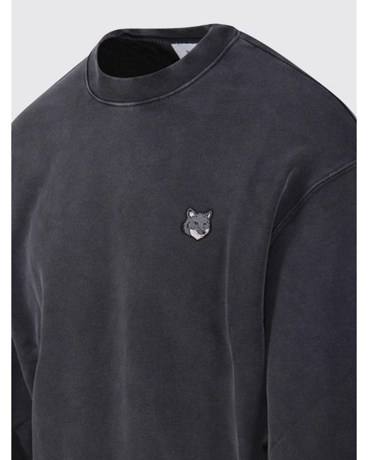 Maison Kitsuné Blue Maison KitsunÉ Cotton Crew-Neck Sweatshirt With Embroidered Chillax Fox Logo for men
