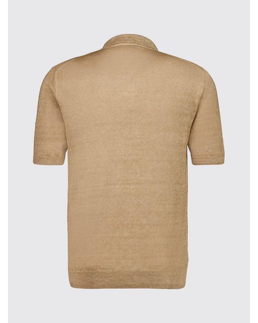 Polo Basic di 120% Lino in Blue da Uomo