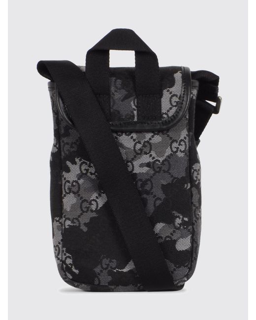 Gucci Black Coated Cotton Crossbody Bag With Camouflage Gg Monogram Print for men