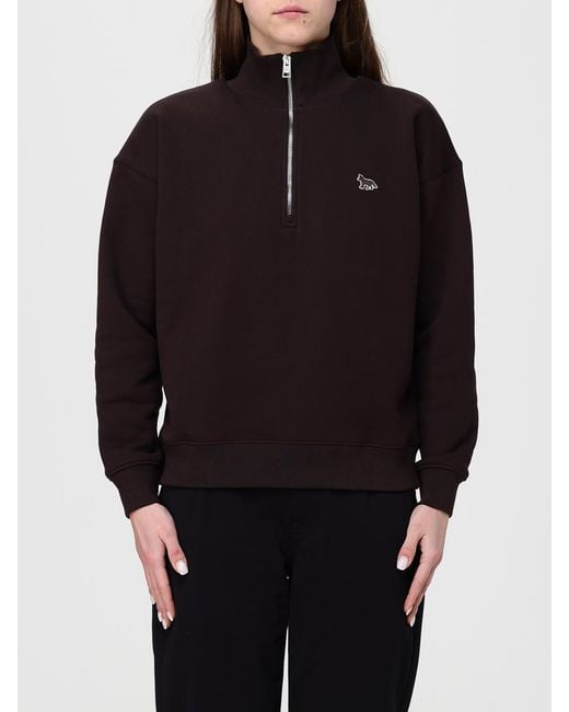 Maison Kitsuné Black Maison KitsunÉ Cotton Zip Sweatshirt